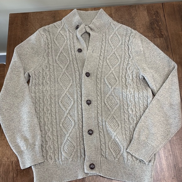 Banana Republic Factory Gray Grampacore /Dadcore Vibe Cardigan SZ L - Picture 1 of 8